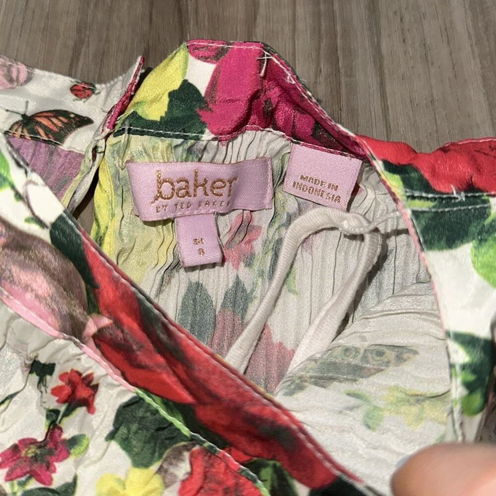 Baker by Ted baker floral pleated swing top size 8 - Picture 2 of 7